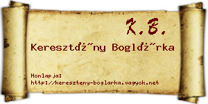 Keresztény Boglárka névjegykártya