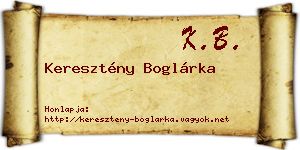Keresztény Boglárka névjegykártya