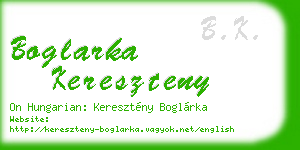 boglarka kereszteny business card
