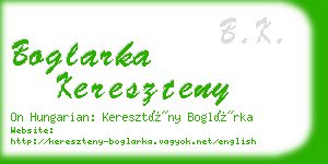 boglarka kereszteny business card